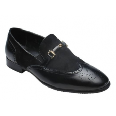 Corporate Oxford Brogue Shoe With Suede - Black